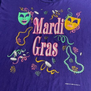 90年代 USA製 Mardi Gras イベント パレード ラメプリント Tシャツ メンズXL 【古着】【中古】