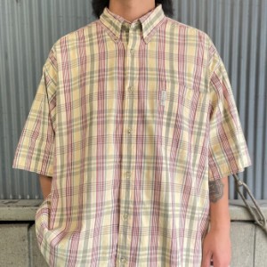 ビッグサイズ 00年代 Columbia コロンビア チェック柄 半袖 ボタンダウンシャツ メンズ2XL 【古着】【中古】