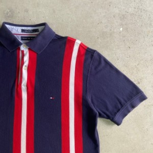 90年代 TOMMY HILFIGER トミーヒルフィガー 鹿の子 マルチストライプ ポロシャツ メンズXL相当 【古着】【中古】