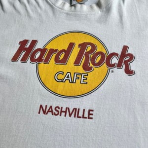 90年代 USA製  HARD ROCK CAFE NASHVILLEハードロックカフェ アドバタイジング 企業ロゴ プリントTシャツ メンズM 【古着】【中古】