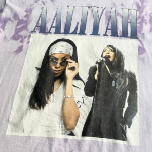 AALIYAH アリーヤ アーティスト タイダイ染め バンドTシャツ メンズL 【古着】【中古】