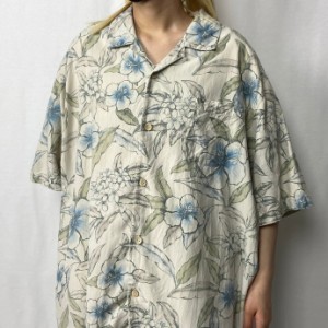 Tommy Bahama トミーバハマ 半袖 シルク ハワイアン アロハシャツ メンズXL 【古着】【中古】