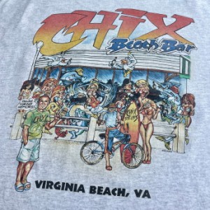 00年代 CHIX BEACH BAR 企業ロゴ アドバタイジングTシャツ メンズXL 【古着】【中古】