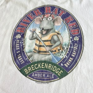 90年代 RIVER RAT RED ビール ネズミ アドバタイジング 企業ロゴ バックプリントTシャツ メンズXL 【古着】【中古】