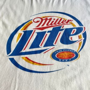 00年代 MILLER LITE ミラービール 企業ロゴ アドバタイジング Tシャツ メンズXL 【古着】【中古】