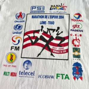 00年代 MARATHON DE L'ESPOIR 2004 マラソン アート 企業ロゴ プリントTシャツ メンズL 【古着】【中古】