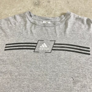 00年代 adidas アディダス パフォーマンスロゴ 3ストライプ 刺繍 プリント Tシャツ メンズXL相当 【古着】【中古】