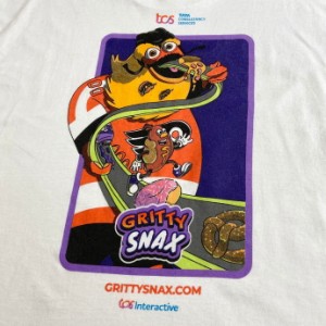 GRITTY SNAX ゲーム キャラクター アドバタイジング 企業ロゴ プリントTシャツ メンズXL相当 【古着】【中古】