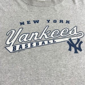 00年代 MLB ニューヨーク・ヤンキース チーム ロゴプリントTシャツ メンズXL 【古着】【中古】