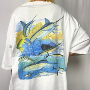 ビッグサイズ 00年代 GUY HARVEY ガイ ハーベイ アート 魚 バックプリント Tシャツ メンズ2XL  【古着】【中古】