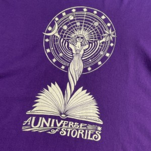 ビッグサイズ A UNIVERSE OF STORIES SUMMER READING イベント アート 企業ロゴ プリント Tシャツ  メンズ2XL相当 【古着】【中古】