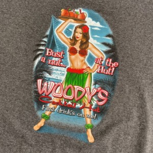 00年代 WOODY'S COOKTAIL HUT 企業ロゴ バックプリント Tシャツ メンズXL 【古着】【中古】