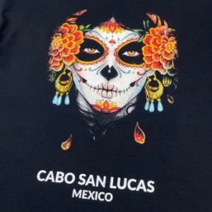 cabo san lucas メキシカン アートメイク スーベニア プリント Tシャツ メンズXL相当 【古着】【中古】