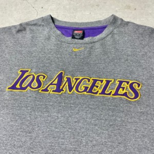 00年代 NIKE TEAM ナイキ NBA LOS ANGELS LAKERS チームロゴ 刺繍 Tシャツ  メンズXL 【古着】【中古】