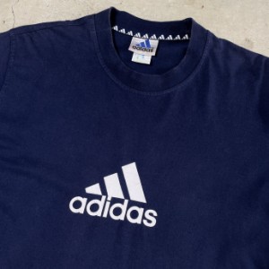 00年代 adidas アディダス パフォーマンスロゴ 3ストライプ プリント Tシャツ メンズL相当 【古着】【中古】