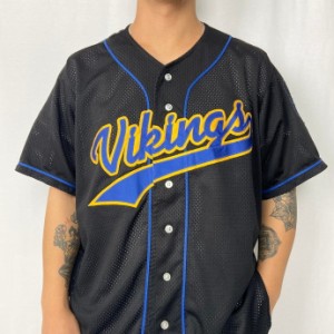 90年代 USA製 Wilson ウィルソン Vikings メッシュ ベースボールシャツ メンズXL 【古着】【中古】