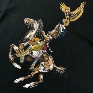 90年代 USA製 インディアン ネイティブアメリカン プリントTシャツ メンズL 【古着】【中古】