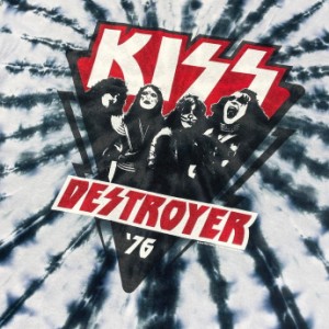 KISS キッス リプリント DESTROYER ’76 タイダイ バンドTシャツ メンズ2XL 【古着】【中古】