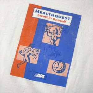 90年代 HEALTHQUEST APS 企業ロゴ アート プリントTシャツ メンズXL 【古着】【中古】