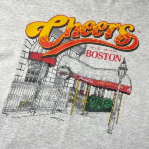 90年代 CHEERS BOSTON  企業ロゴ アドバタイジング アート プリントTシャツ メンズL 【古着】【中古】
