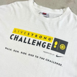 00年代 NIKE TEAM ナイキ LIVESTRONG CHALLENGE イベント ロゴプリント Tシャツ メンズXL 【古着】【中古】