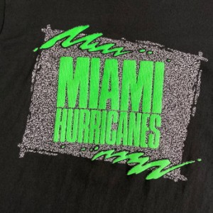 USA製 90年代 MIAMI HURRICANES カレッジチーム ロゴ プリント Tシャツ メンズL 【古着】【中古】