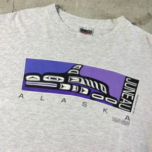 USA製 90年代 ALASKA JUNEAU スーベニアプリントTシャツ メンズL 【古着】【中古】