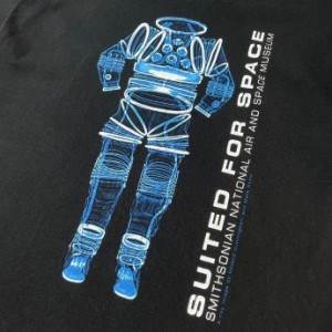 USA製 SUITED FOR SPACE 国立航空宇宙博物館 ネオン 宇宙服 プリント Tシャツ メンズL 【古着】【中古】