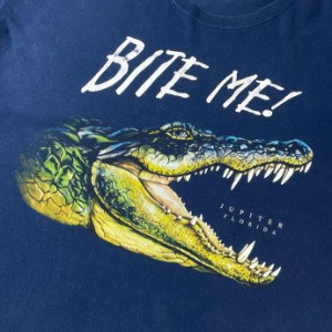 BITE ME! クロコダイル ワニ アニマル プリントTシャツ メンズ2XL相当 【古着】【中古】