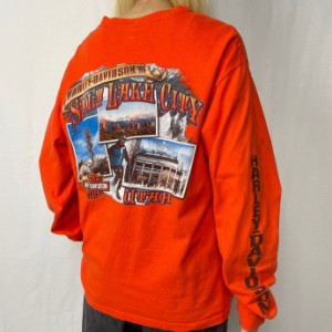 Harley-Davidson ハーレーダビッドソン ポケット ロングTシャツ メンズM 【古着】【中古】