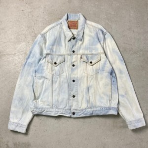 00年代 Levi's ユーロリーバイス 70550 タイダイ ブリーチ加工 デニムジャケット メンズ2XL 【古着】【中古】