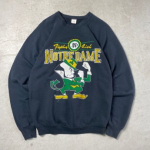 80年代 USA製  NotleDame Fighting Irish カレッジ チーム ラグランスリーブ スウェットシャツ メンズXL 【古着】【中古】