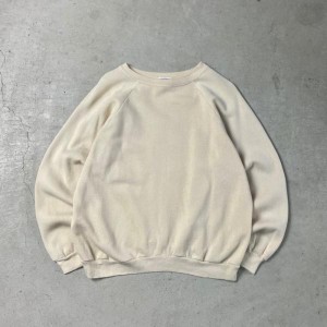 00年代 USA製 Hanes ヘインズ ブランクスウェットシャツ 無地 ラグランスリーブ メンズM-L相当