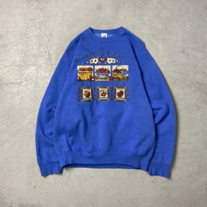 90年代 USA製 MUNSINGWEAR 果物 両面プリント スウェットシャツ メンズL