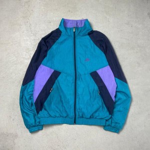 90年代 NIKE ナイキ 銀タグ ナイロンジャケット トラックジャケット スウォッシュロゴ メンズL