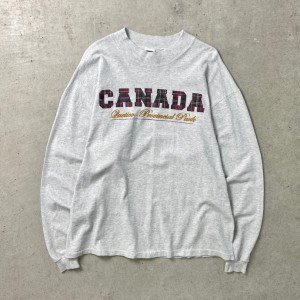 USA製 CANADA Quetico Provicial Park スーベニア ロゴプリントTシャツ モックネック メンズXL相当