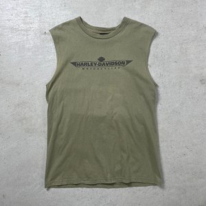 00年代 USA製 Harley-Davidson ハーレーダビッドソン 両面プリント ノースリーブTシャツ メンズXL