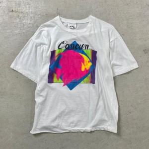 Cancun Mexico カンクン メキシコ スーベニア プリントTシャツ シングルステッチ アート メンズM~L相当