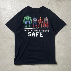 AVENGERS アベンジャーズ ピクセルアート キャラクタープリントTシャツ メンズL