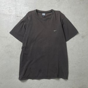 00年代 NIKE ナイキ スウォッシュ ワンポイントロゴ刺繍 Tシャツ メンズXL