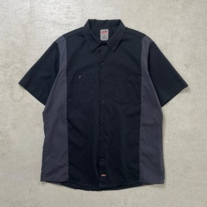 Genuine Dickies ディッキーズ 半袖 ワークシャツ ツートンカラー メンズL