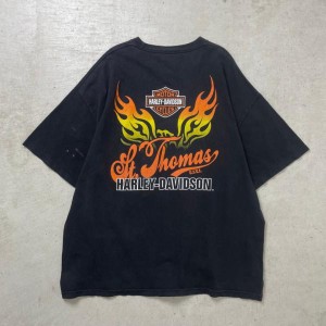 Harley-Davidson ハーレーダビッドソン プリントTシャツ フレイムパターン バイク メンズ3XL