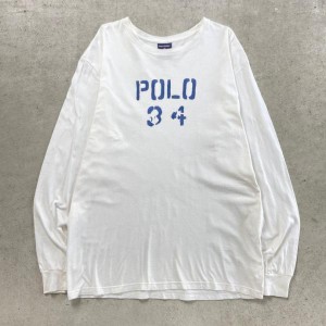 90年代 POLO SPORT ポロスポーツ ナンバリング スペンシルロゴプリントロンT メンズL