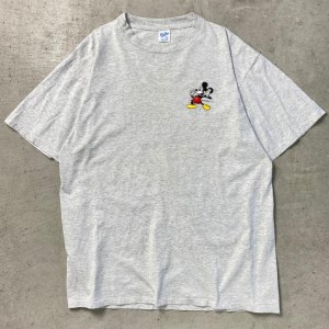 90年代 USA製 DISNEY MICKEY MOUSE ミッキーマウス キャラクターTシャツ ワンポイント刺繍 メンズXL