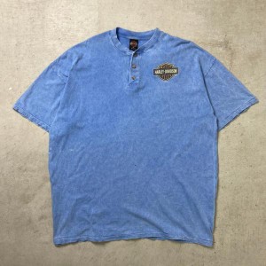 90年代 USA製 Harley-Davidson ハーレーダビッドソン ヘンリーネックTシャツ メンズXXL