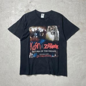 00年代 KORN × ROB ZOMBIE コーン ロブ・ゾンビ ツアー バンドTシャツ バンT メンズL