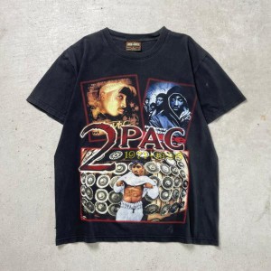 00年代 "2PAC" 追悼デザイン ラップTシャツ 両面プリント メンズM相当