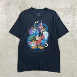 DISNEY WORLD ディズニーワールド  ミッキーマウス ティンカーベル キャラクタープリントTシャツ メンズM~L相当 レディースL