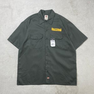 DEADSTOCK NOS Dickies ディッキーズ  ワークシャツ 半袖シャツ STILL N THE HOOD ロゴ刺繍 メンズXL