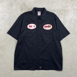 Dickies ディッキーズ  ワークシャツ 半袖シャツ 企業ロゴワッペン メンズ2XL